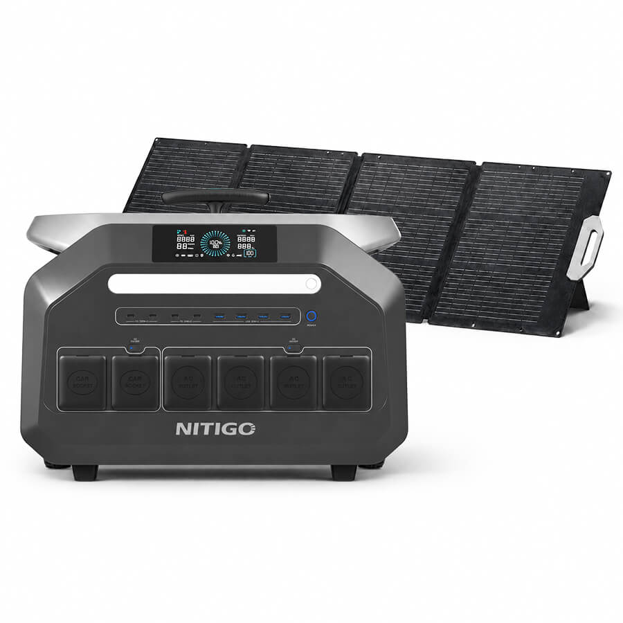 NITIGO P2400 + SP200 Solar-Set - Powerstation & 200W Solarmodul